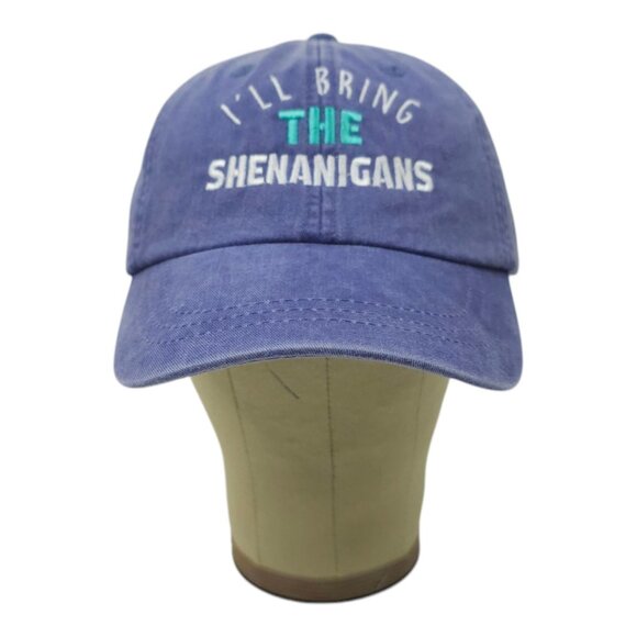 Adams Ill Bring The Shenanigans Leather Tuck Strap Cap Cool Crown Baseball Hat - Picture 10 of 14